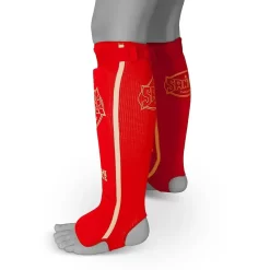 Sandee Slip-on Competition Shinguards- Red/White -Fight Gear Shop CSCS2 REDWHI 3