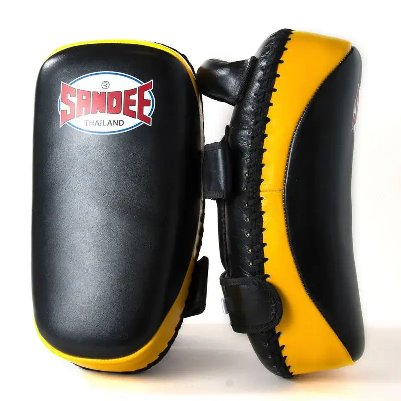 Sandee CTP1 Curved Thai Kick Pads- Black Yellow 1 Sandee CTP1 Curved Thai Kick Pads- Black Yellow