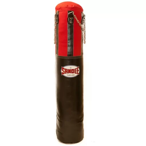 Sandee Half Leather Punch Bag- Black/Red -Fight Gear Shop HLPB1 BLKRED 2
