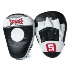 Sandee Sport Curved Focus Mitts- Black White -Fight Gear Shop SCFM2 BLKWHI 4