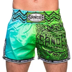 Sandee Muay Thai Shorts Warrior- Green/Blue