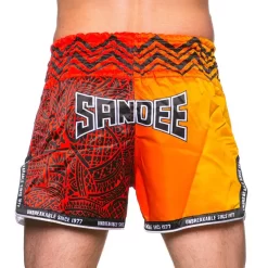 Sandee Muay Thai Shorts Warrior- Red/Orange -Fight Gear Shop TS3 WARRIOR REDORN 3