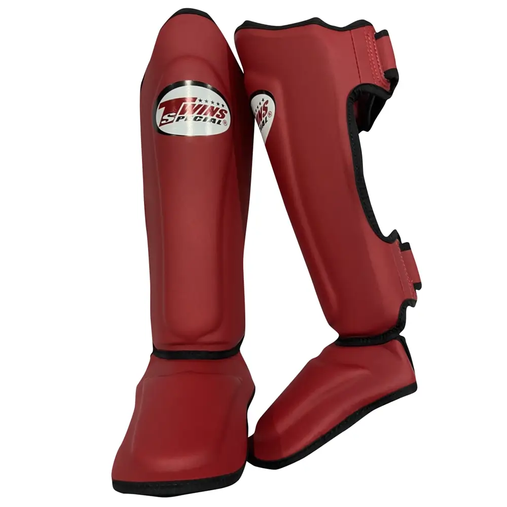 Twins SGS10 Red-Black Double Padded Shin Guards 1 Twins SGS10 Red-Black Double Padded Shin Guards