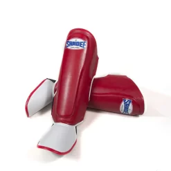 Sandee Authentic Red White Shin Guards