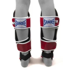 Sandee Authentic Red White Shin Guards -Fight Gear Shop asg2 rdwh 4