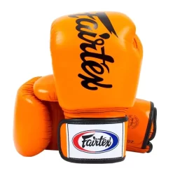 Fairtex BGV19 Orange Deluxe Tight-Fit Muay Thai Gloves