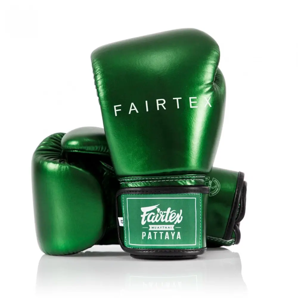 Fairtex BGV22 Metallic Green Muay Thai Gloves 1 Fairtex BGV22 Metallic Green Muay Thai Gloves