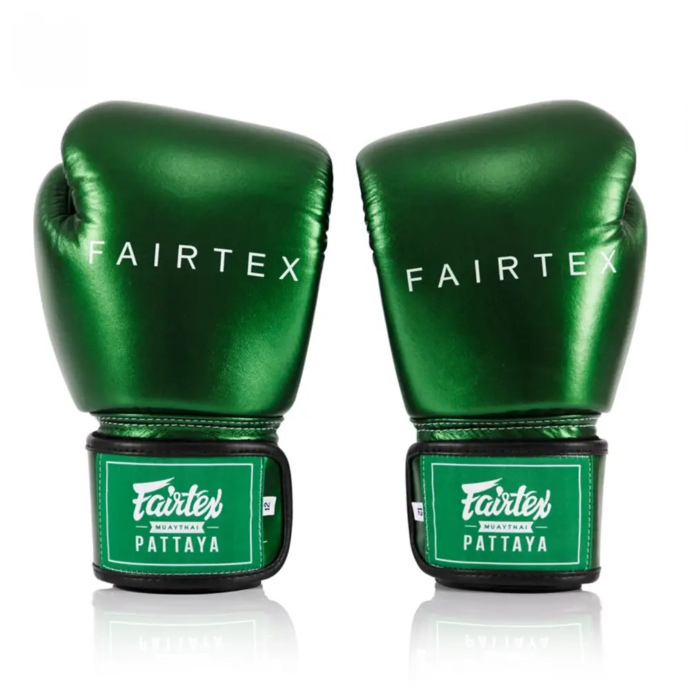 Fairtex BGV22 Metallic Green Muay Thai Gloves 2 Fairtex BGV22 Metallic Green Muay Thai Gloves - Image 2