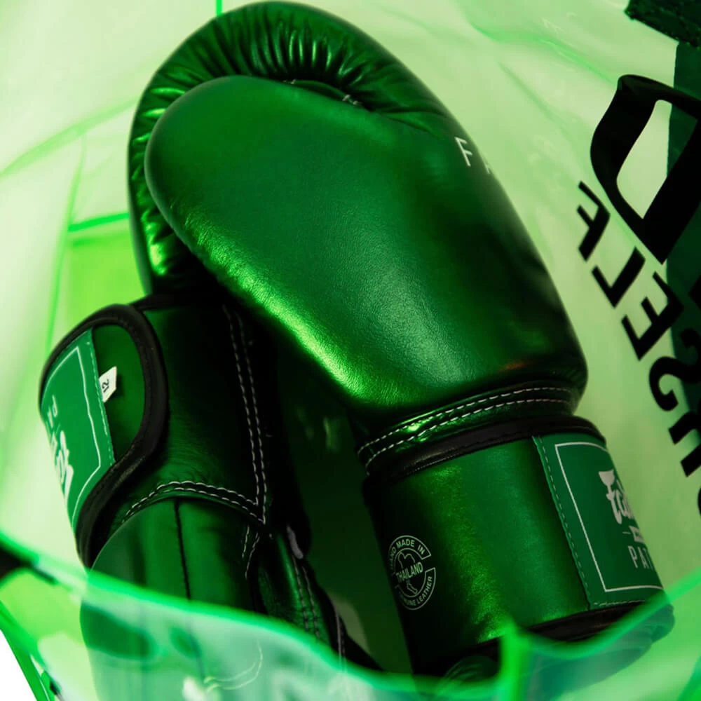 Fairtex BGV22 Metallic Green Muay Thai Gloves 6 Fairtex BGV22 Metallic Green Muay Thai Gloves - Image 6