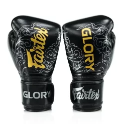 Fairtex X Glory BGVG3 Black Silver Kickboxing Gloves -Fight Gear Shop bgvg3 black silver 3