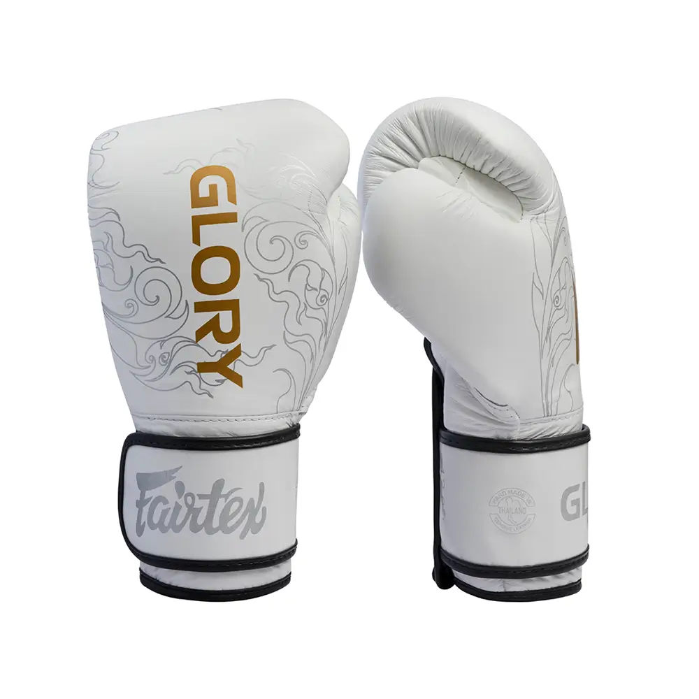 Fairtex X Glory BGVG3 White Kickboxing Gloves 1 Fairtex X Glory BGVG3 White Kickboxing Gloves