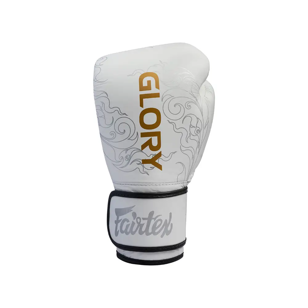 Fairtex X Glory BGVG3 White Kickboxing Gloves 2 Fairtex X Glory BGVG3 White Kickboxing Gloves - Image 2