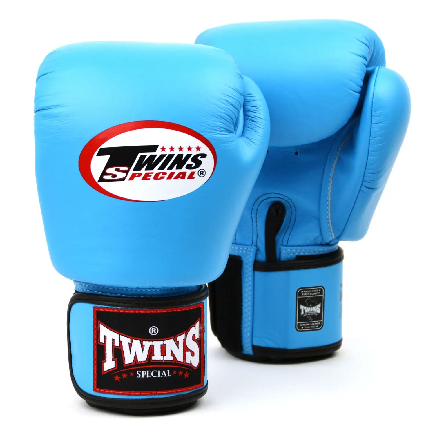 Twins BGVL3 Light Blue Velcro Muay Thai Gloves 1 Twins BGVL3 Light Blue Velcro Muay Thai Gloves