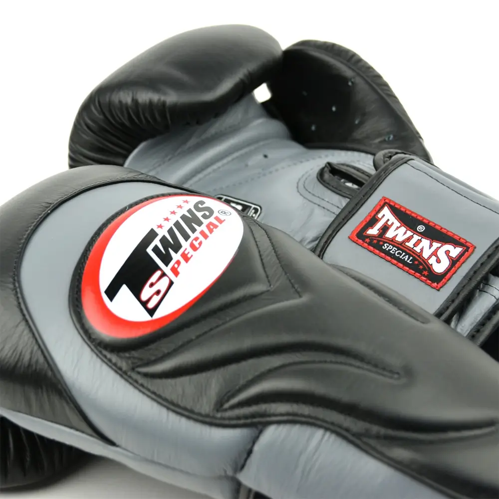 Twins BGVL6 Grey Black Muay Thai Gloves 2 Twins BGVL6 Grey Black Muay Thai Gloves - Image 2