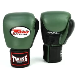 Twins BGVLA2-2T Air Flow Olive Black White Muay Thai Gloves