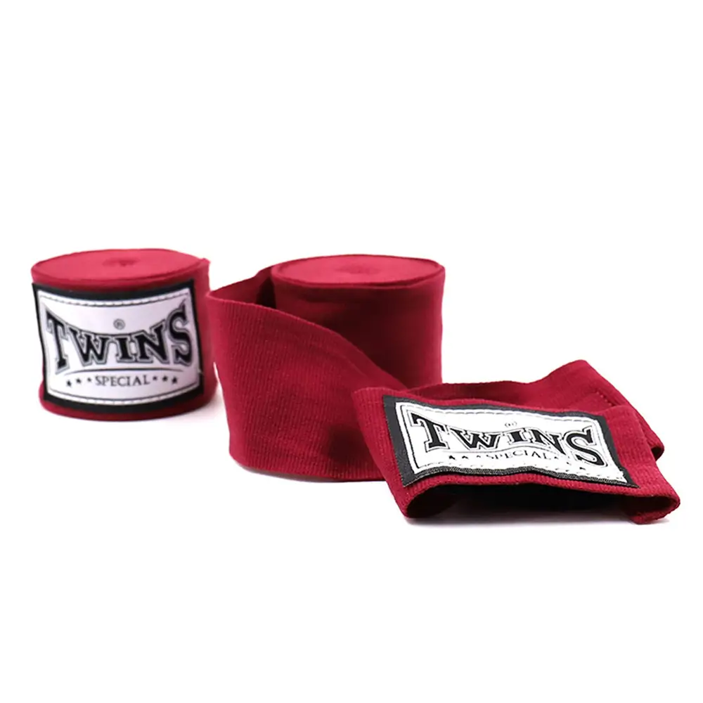 Twins CH5 5m Premium Elastic Handwraps Maroon 2 Twins CH5 5m Premium Elastic Handwraps Maroon - Image 2