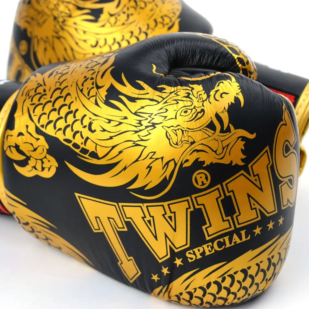 Twins FBGVL3-49 Gold Flying Dragon Muay Thai Gloves 2 Twins FBGVL3-49 Gold Flying Dragon Muay Thai Gloves - Image 2