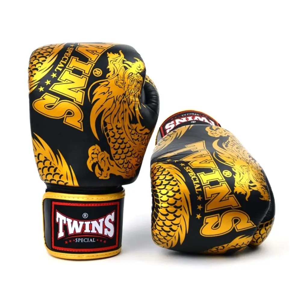 Twins FBGVL3-49 Gold Flying Dragon Muay Thai Gloves 3 Twins FBGVL3-49 Gold Flying Dragon Muay Thai Gloves - Image 3