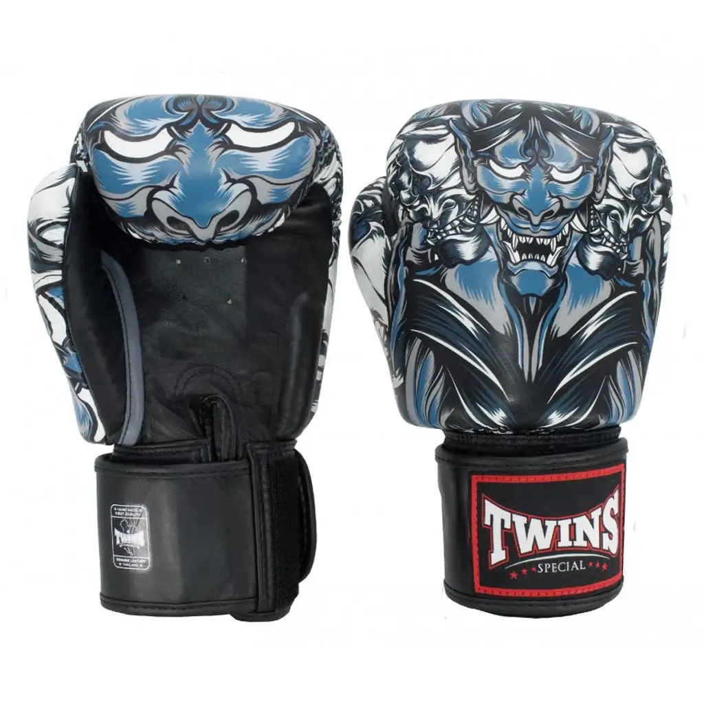 Twins FBGVL3-58 Black Kabuki Muay Thai Boxing Gloves 2 Twins FBGVL3-58 Black Kabuki Muay Thai Boxing Gloves - Image 2