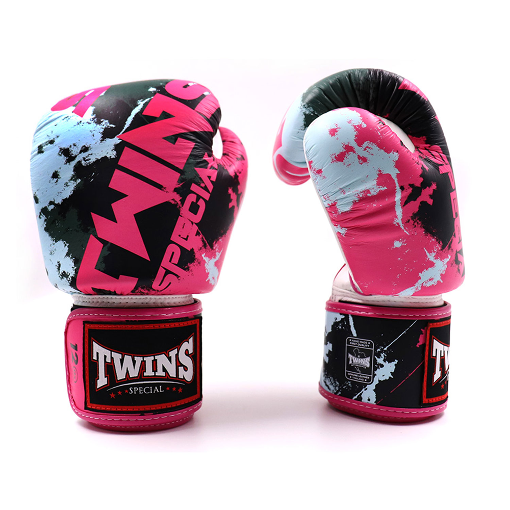Twins FBGVL3-61 Candy Pink White Muay Thai Boxing Gloves 2 Twins FBGVL3-61 Candy Pink White Muay Thai Boxing Gloves - Image 2