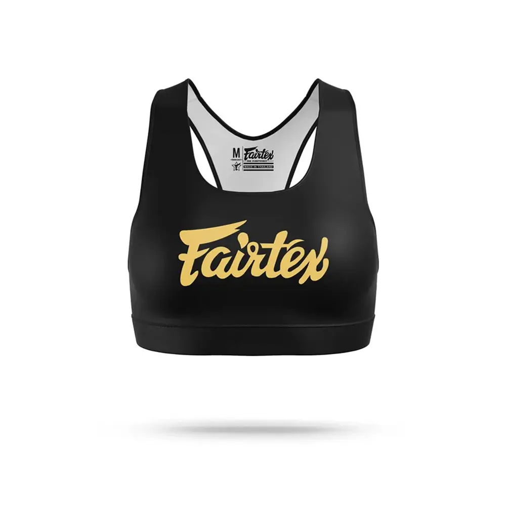 Fairtex SB1 Classic Sports Bra Black-Gold 1 Fairtex SB1 Classic Sports Bra Black-Gold
