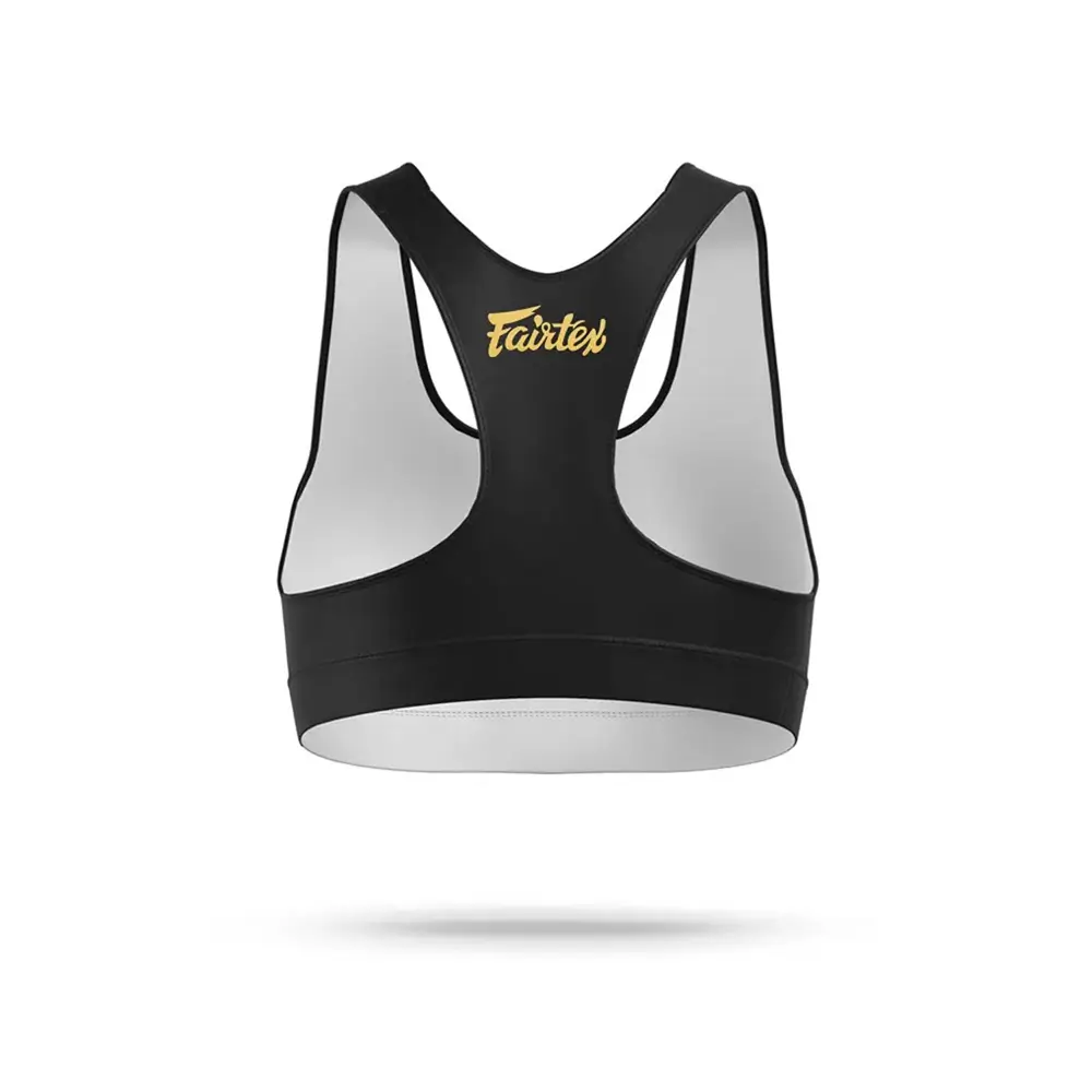 Fairtex SB1 Classic Sports Bra Black-Gold 2 Fairtex SB1 Classic Sports Bra Black-Gold - Image 2