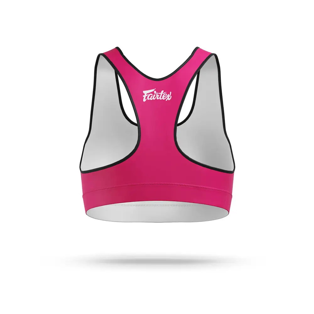 Fairtex SB1 Classic Sports Bra Pink-White 2 Fairtex SB1 Classic Sports Bra Pink-White - Image 2