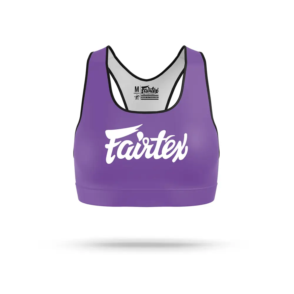 Fairtex SB1 Classic Sports Bra Purple-White 1 Fairtex SB1 Classic Sports Bra Purple-White