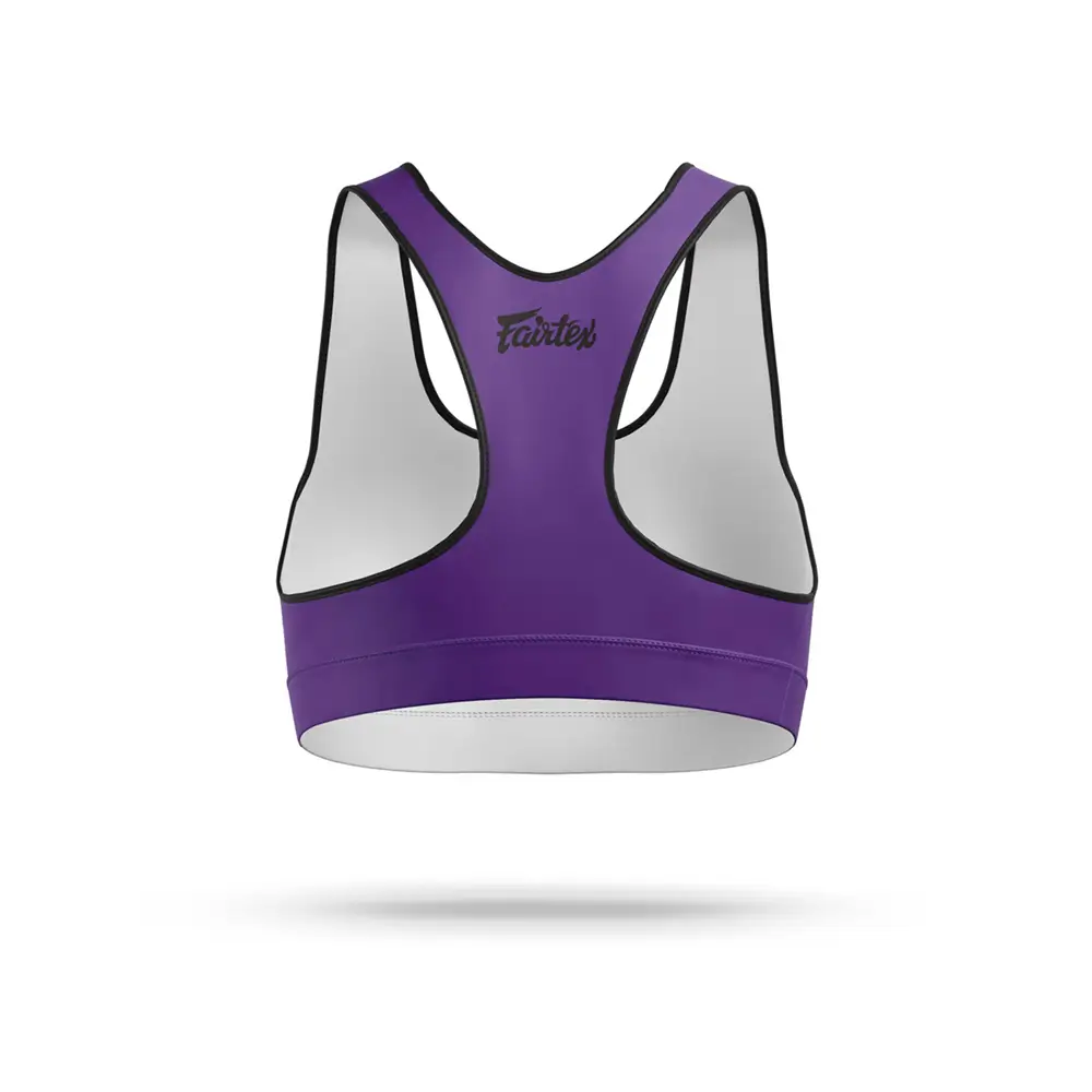 Fairtex SB1 Classic Sports Bra Purple-White 2 Fairtex SB1 Classic Sports Bra Purple-White - Image 2