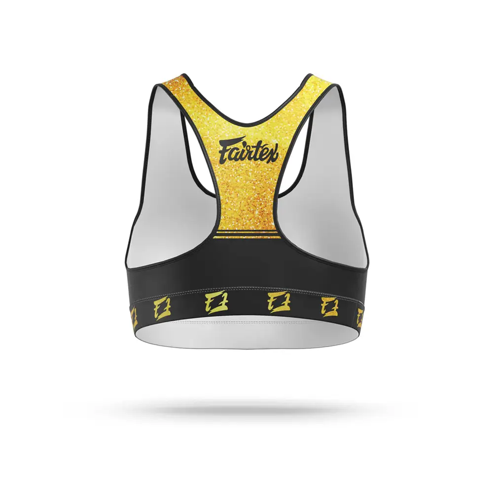 Fairtex SB2 Diamond Sports Bra Gold 2 Fairtex SB2 Diamond Sports Bra Gold - Image 2