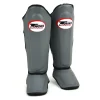 Twins SGS10 Grey-Black Double Padded Shin Guards