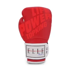 Top King X Elle Active “Life Power” Muay Thai Gloves -Fight Gear Shop tkbxelle red 3